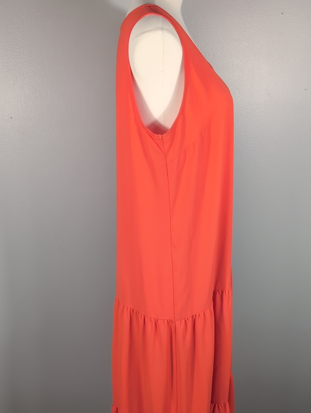 Elizabeth & James orange tiered sleeveless maxi dress, Sz.L. - Picture 3 of 7